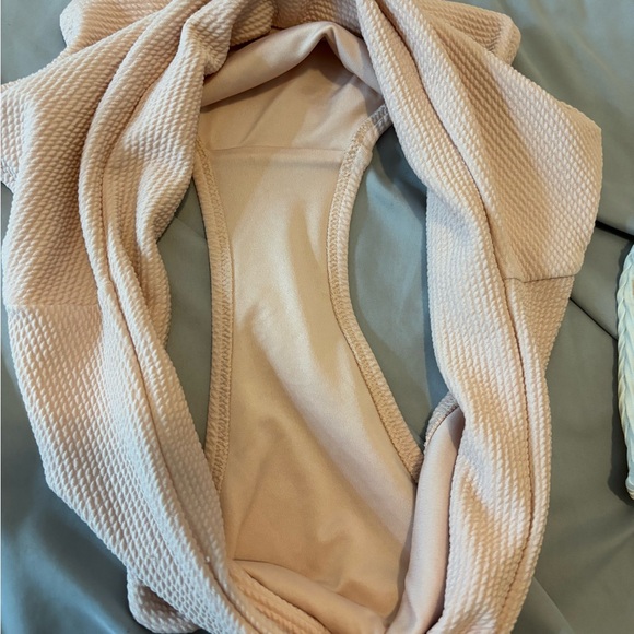 Old Navy Ribbed Pink & White Bathing-suit Bottoms High Waist Bikini Bottoms NWOT - Picture 6 of 10